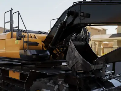 Wheeled Excavator 3D model purchase