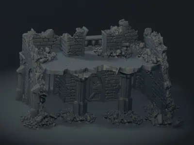 Scifi gothik ruin 3D print model