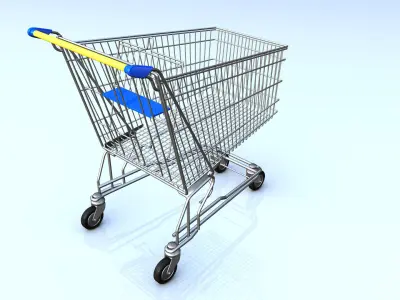 Shopping cart 3D model 4