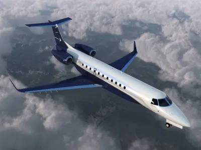 Private Jet Embraer Legacy 650E Rigged 3D model