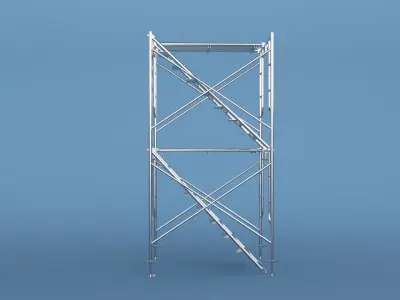 Scaffolding metal tower with stairs 3D model