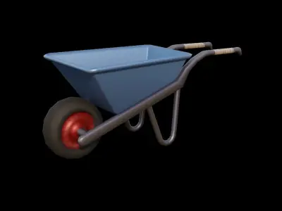 WheelBarrows Stylized Low-Poly Low-poly 3D model