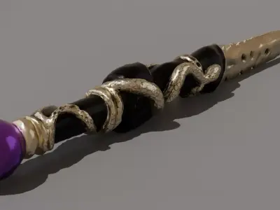 Forgotten Serpent Dagger Low Poly Dark Fantasy Low-poly 3D model