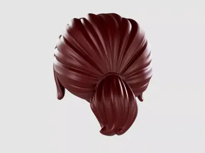 Lego Minifigure Brown Ponytail Hair  3D model