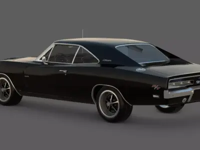 1969 Dodge Charger RT 3D Model  American Muscle Icon 3D model