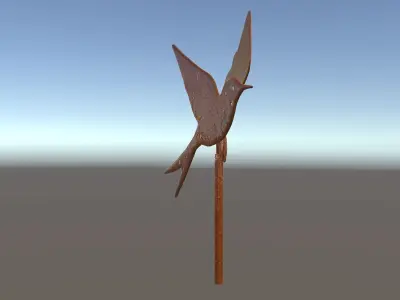 Metal Bird Sculpture Model Pack Low-poly 3D model