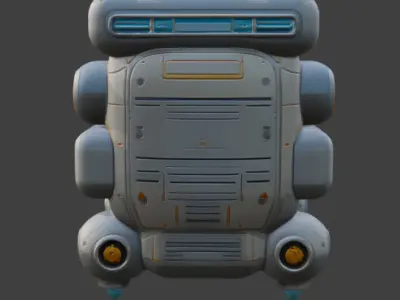 Futuristic Spacecraft Detailed Sci-Fi 3D Model with PBR Textures Low-poly 3D model