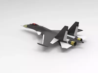 Sukhoi Su-35S Flanker-E Black 3D model