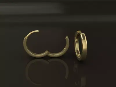 Earring Hoop MID SIZE 11mm Inside Diameter 3D print model