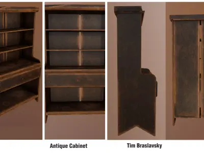Antique Cabinet Low-poly 3D model