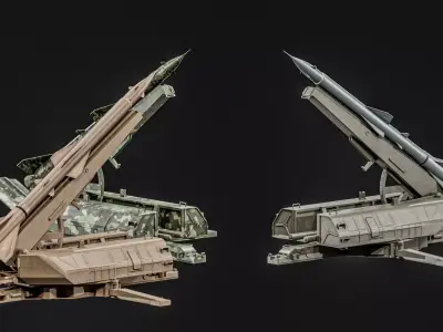 SA-2 Guideline Missile Low-poly 3D model
