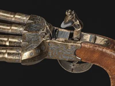 Duck Foot Pistol Low-poly 3D model