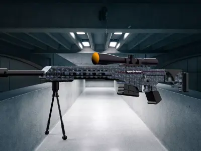 Sniper rifle with scope Free 3D model
