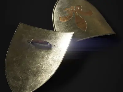 Medieval Metal Shield Low-poly 3D model