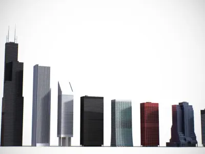 Skyscrapers and Towers 3D model