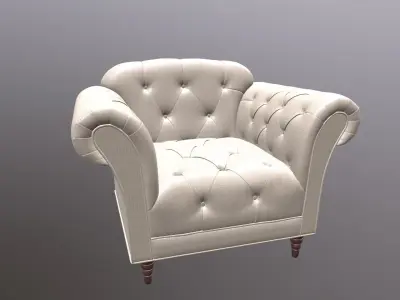 Chesterfield Armchair Sofa 3D model