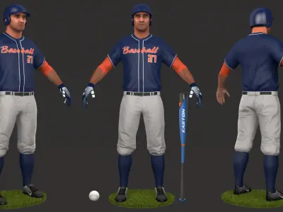 Baseball Players SET 3D model