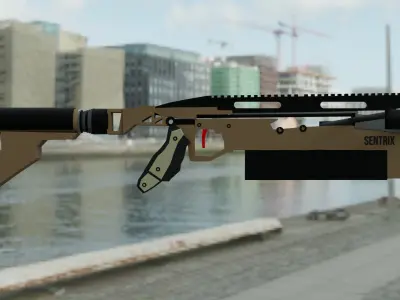 Futuristic Array Blaster  High-Quality Weapon 3D Model Low-poly 3D model