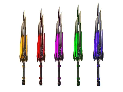 a set of cutting weapons Low-poly 3D model buy