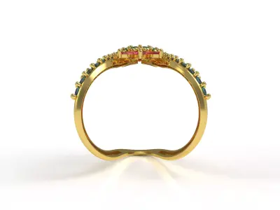 Sparkling Peacock Ring 3D print model