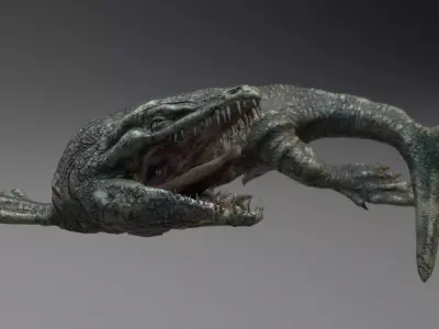Dinosaur Dakosaurus SeaMonster Series1 Low-poly 3D model
