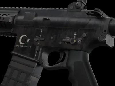 Asssault Rifle - MPT-55 3D Low Poly - Realistic - Game Ready 3D model