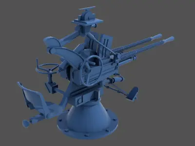 Type 93 Shiki Twin gun - Commercial license - 1-100 scale 3D print model