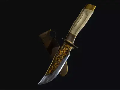 Engraved Knife  Low-poly 3D model