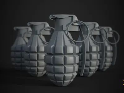 Lowpoly Grenade Low-poly 3D model