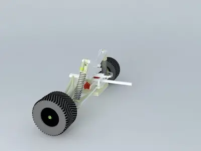 ATV wheel and suspension assembly with steering and drive  Free 3D model