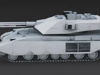 Realistic Futuristic Main Battle Tank 3D Model Low-poly 3D model