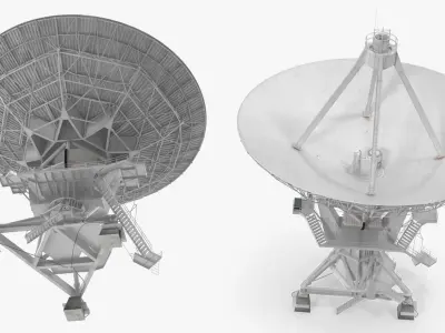 Big Parabolic Satellite Dish 3D model