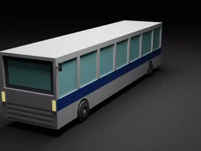 Low Poly Cartoon Bus  Free low-poly 3D model