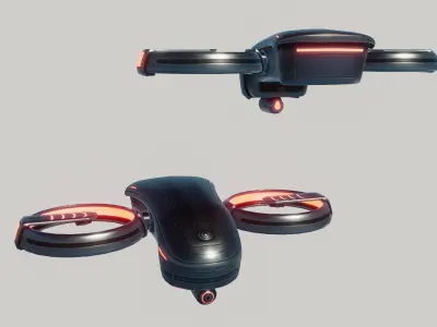 Sci Fi BiCopter Drone Low-poly 3D model