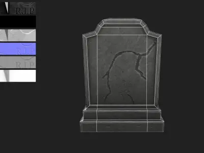Gravestone Low-poly 3D model purchase
