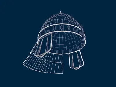 helmet golden 3D model purchase