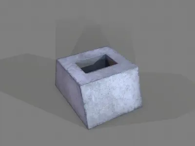 Fence Plate Low-poly 3D model