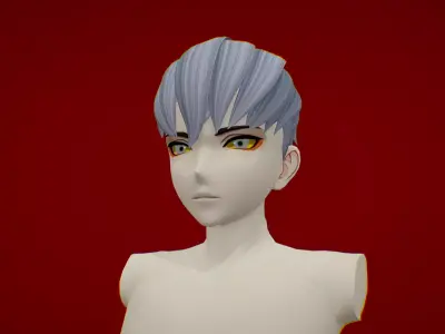 Anime Hair 6 Low-poly 3D model