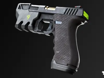 Cyberpunk Weapons Low-poly 3D model