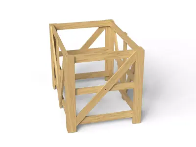  Wooden Frame Crate Low-poly 3D model