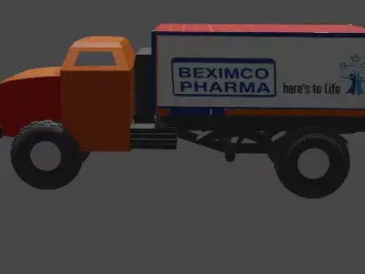 truck bemico pharma Free low-poly 3D model