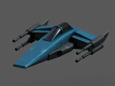 Spaceship starship scifi space futuristic cyborg Generic  Low-poly 3D model