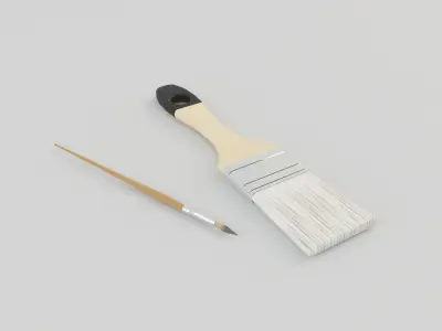 Brushes Lowpoly paint brush Low-poly 3D model
