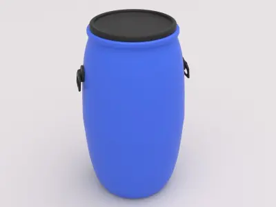 Round Plastic Barrel 02 3D model