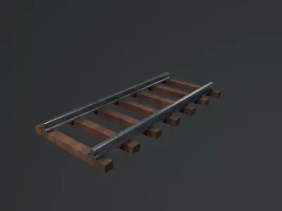 Railway track 3D model 3