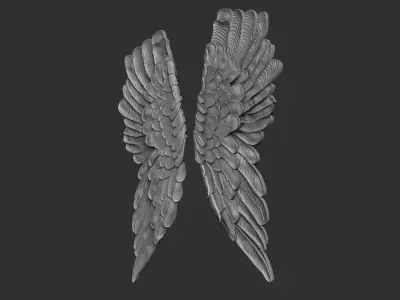 wing carved art 3D print model