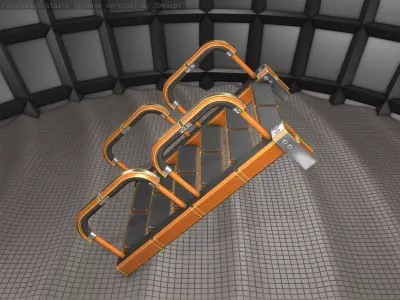 Sci-Fi Stairs - 26- Orange Version Low-poly 3D model