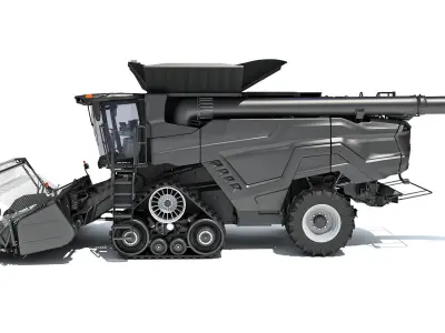 Black Combine Harvester V5 3D model