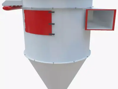 Dust Cyclone - Wheat Grain Flour Milling Machine Low-poly 3D model