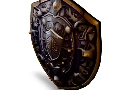 Fantasy Ornate Shield LowPoly Game Asset Low-poly 3D model